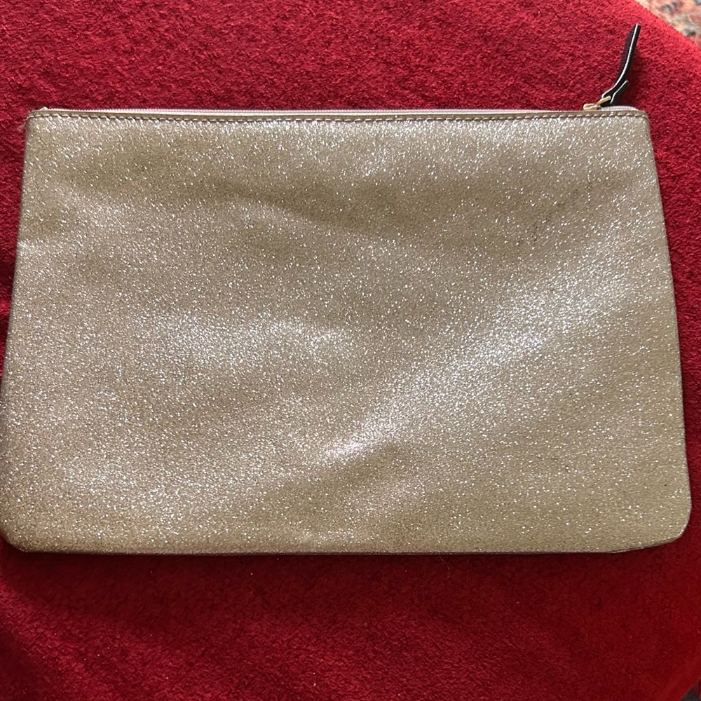 Kate Spade Mavis Silver Glitter Pouch Clutch bag EUC - Picture 6 of 8